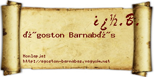 Ágoston Barnabás névjegykártya